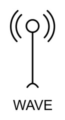 antenna wave icon illustration on transparent background