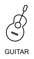 guitar icon illustration on transparent background