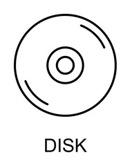 CD disc icon illustration on transparent background