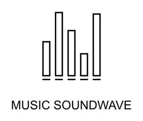 music soundwave icon illustration on transparent background