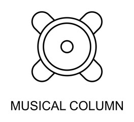 musical column icon illustration on transparent background