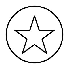 star in a circle line icon illustration on transparent background
