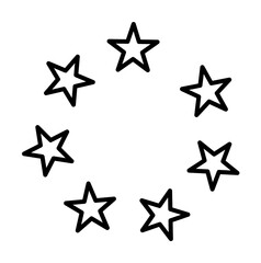 Obraz premium stars in a circle line icon illustration on transparent background