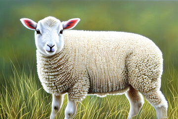 Lamb in the grassy meadow Generative Art