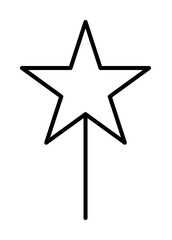 star on a stick line icon illustration on transparent background