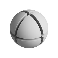 Abstract three-dimensional sphere design element. 3d infographic presentation ball icon.