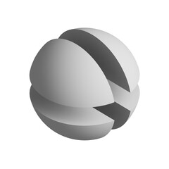 Abstract three-dimensional sphere design element. 3d infographic presentation ball icon.