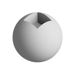 Abstract three-dimensional sphere design element. 3d infographic presentation ball icon.
