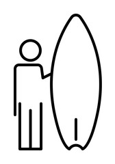 surfer icon illustration on transparent background