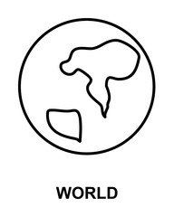 world icon illustration on transparent background