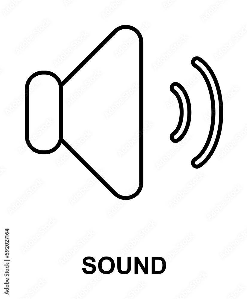 Poster sound sign icon illustration on transparent background