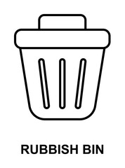 rubbish bin icon illustration on transparent background