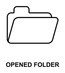 open folder icon illustration on transparent background
