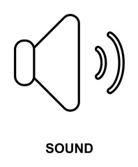 sound sign icon illustration on transparent background