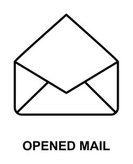 opened envelope icon illustration on transparent background