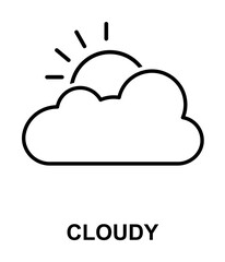 cloudy icon illustration on transparent background