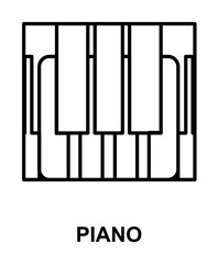 piano keys icon illustration on transparent background