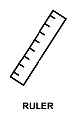 ruler icon illustration on transparent background