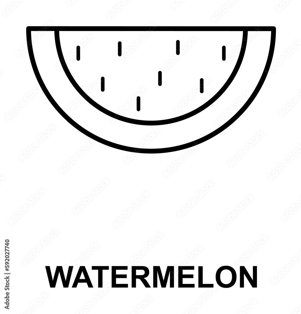 Poster watermelon icon illustration on transparent background