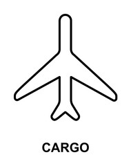 cargo plane icon illustration on transparent background