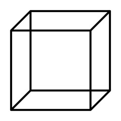 3d cube icon illustration on transparent background