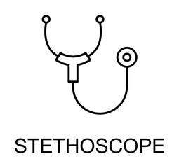 stethoscope line icon illustration on transparent background
