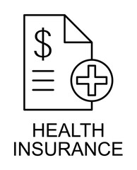 Obraz premium health insurance line icon illustration on transparent background