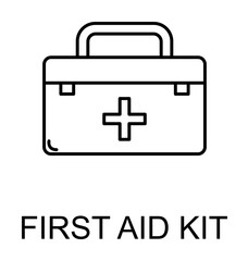 first aid kit line icon illustration on transparent background