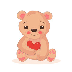 Fototapeta na wymiar Сute beautiful bear for babe birthday or loved one