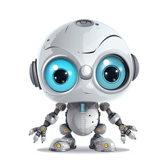 cute puzzled robot with hands