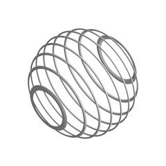 Sphere icon design element. Isometric ball, business presentation infographic object.