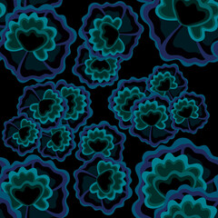 Abstract floral seamless pattern multicolored 