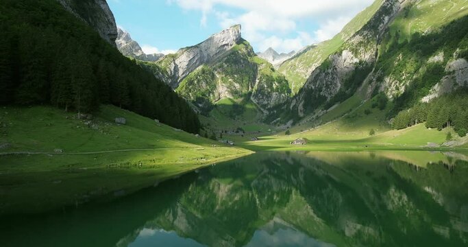 aerial view of Alpstein alps in Switzerland
