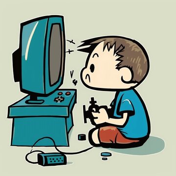 boy playing computer and PC3