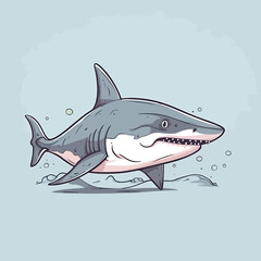 shark cartoon isolated on white