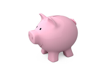 Composite image of pink piggy bank