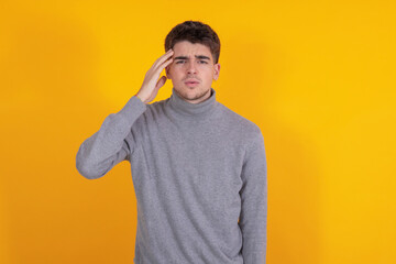 young male isolated on color background