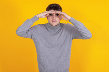 young male isolated on color background