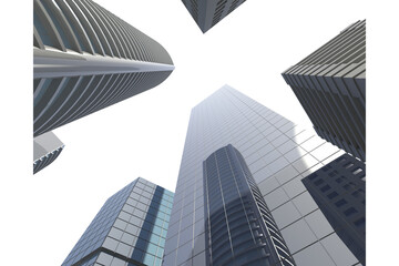 Fototapeta na wymiar Low angle view of digitally generated modern buildings