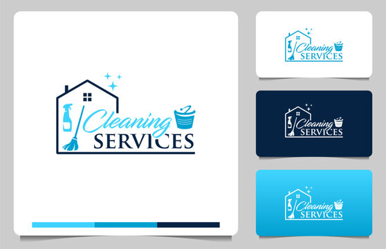 Home Cleaning Services Logo Design Vector template