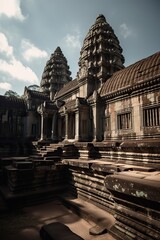 The Angkor Wat temple complex in Cambodia, generative artificial intelligence