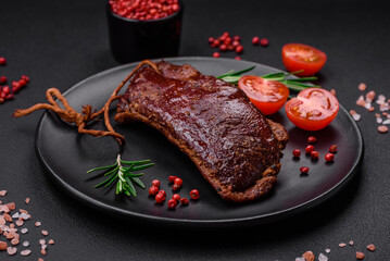 Delicious duck fillet or breast grilled or smoked with spices and salt