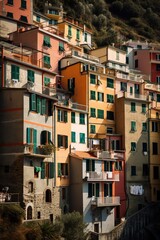 Fototapeta na wymiar The Cinque Terre coastal towns in Italy, generative artificial intelligence