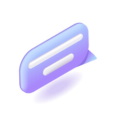 Trending 3D Isometric. Vector icons Speech bubble for text. Notification concept. Chat message. Cartoon illustration