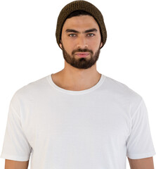 Obraz premium Handsome man posing against white background