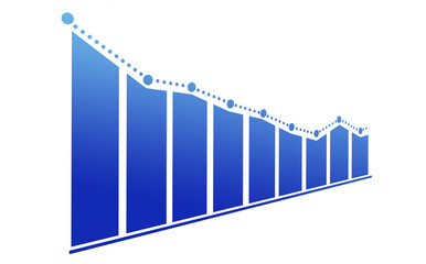 Composite image of blue bar chart 