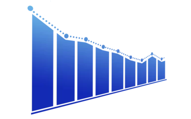 Fotobehang Buffet Composite image of blue bar chart 