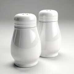 salt and pepper container on white background. 3D render. Generative AI