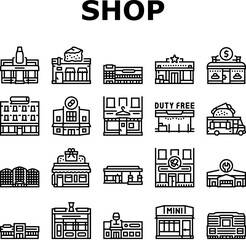 Obraz premium store shop retail web cart icons set vector