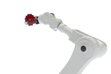 Cropped image of robotic arm holding gear